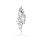 Constella brooch, Crystal pearl, Round cut, White, Rhodium plated